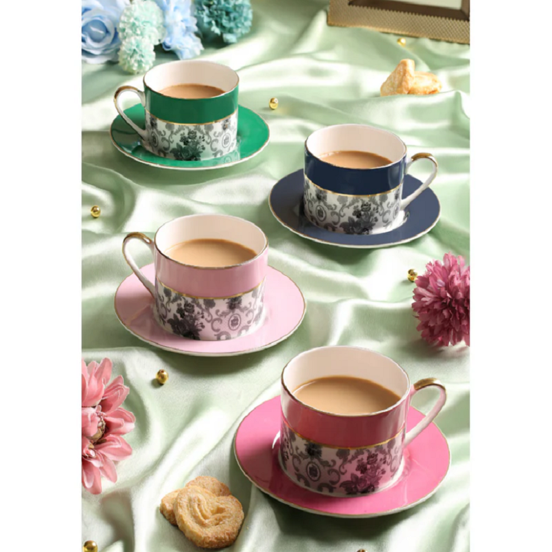 Set of 4 Floral Design Tea Set