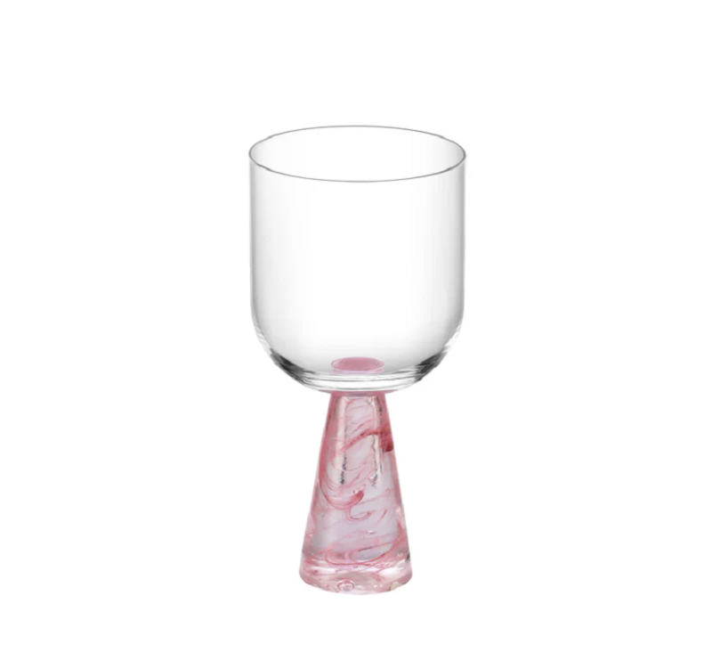 Wine Glass with Stem Pink (Set of 6)