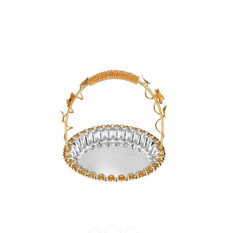 Flower Design round Basket Dual tone