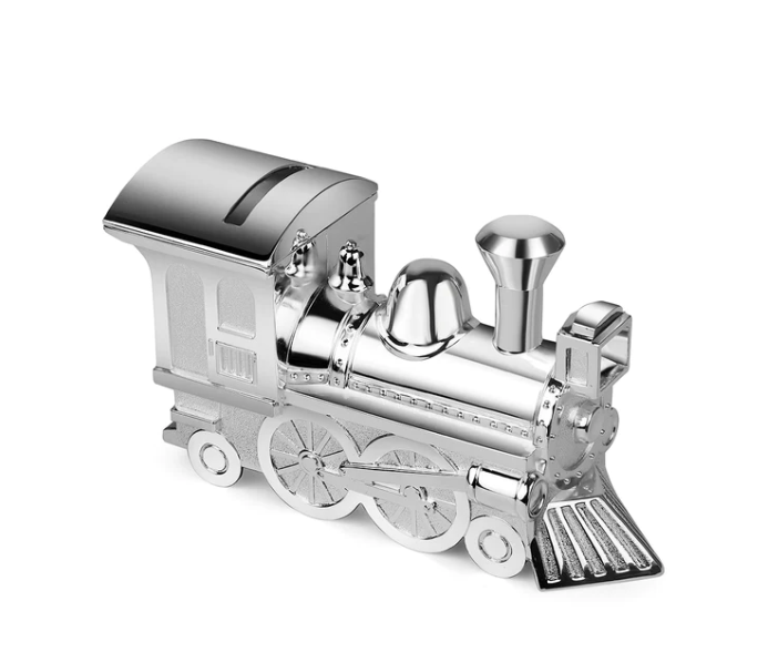 Train Money Bank Silver Medium