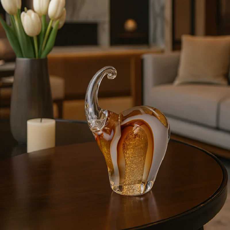 Set of 2 Majestic Crystal trunk Silver