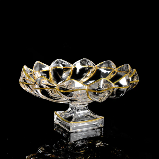 Swoosh flower design footed platter