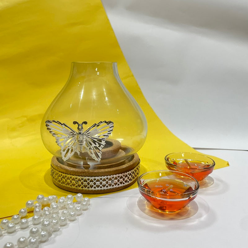 Butterfly T-Light Holder Wooden