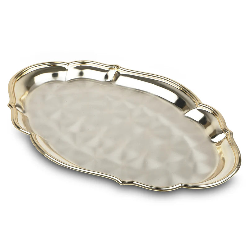 Oval Cutwork Design Tray Dualtone
