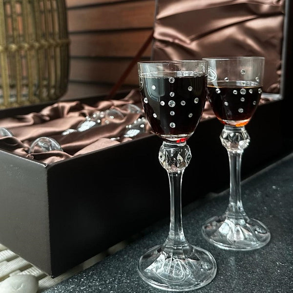 Set of 6 Swarovski Shot Champagne Glasses