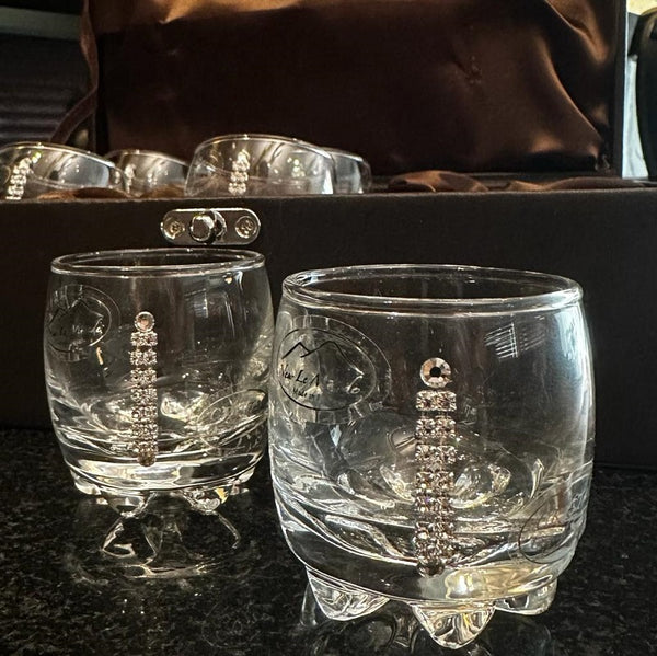 Set of 6 Swarovski Jeweled Vodka Shot Glasses
