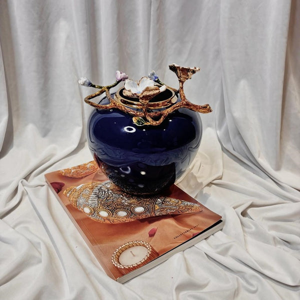Meraki Blue Desiger Vase (ROUND)