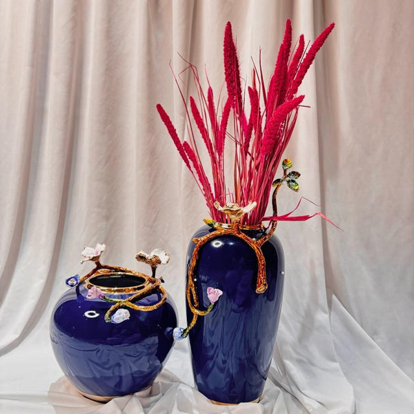 Meraki Blue Desiger Vase (M)