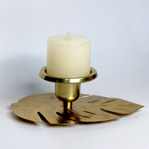 Golden Leaf Candle Stand