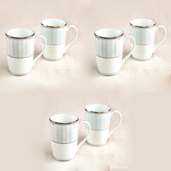 MONARCH PLATINUM Coffee Mugs Set of 6