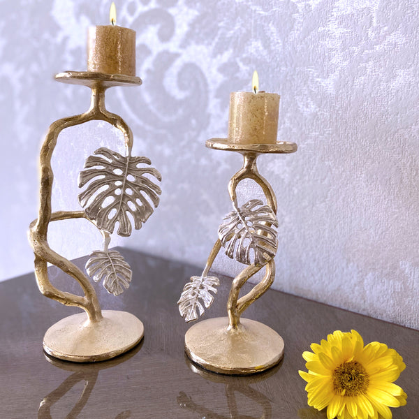 Leaf Candle Stand Set of 2