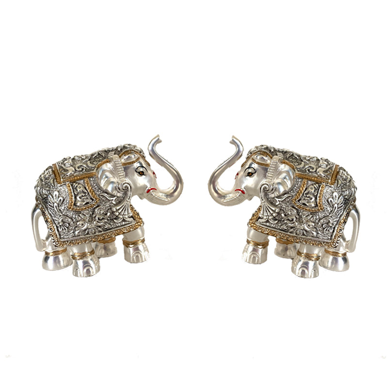 Silver Elephant Set Of 2