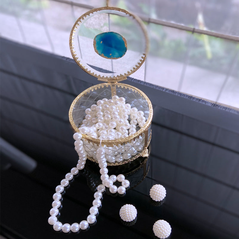 Agate Stone Glass Jwellery Box