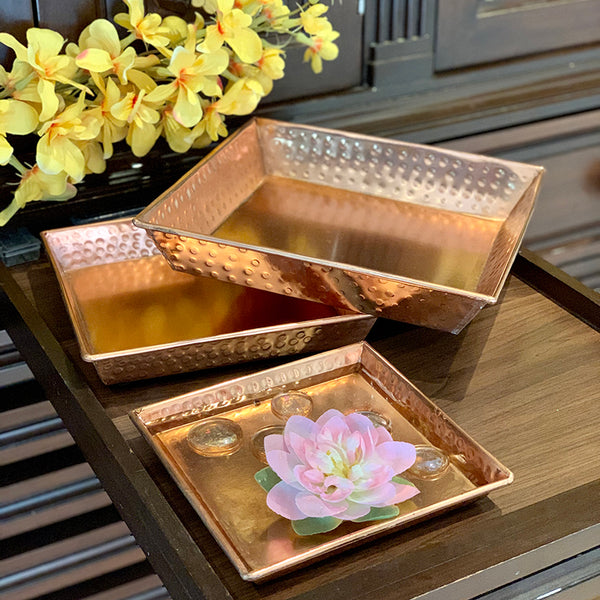 Copper Tray Set of 3