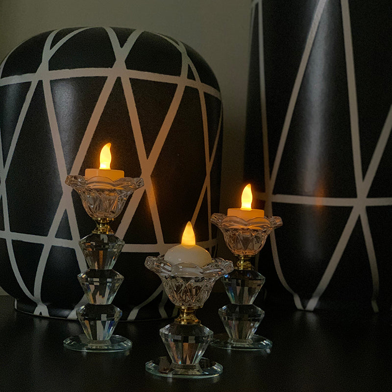 Crystal Candle Set of 3
