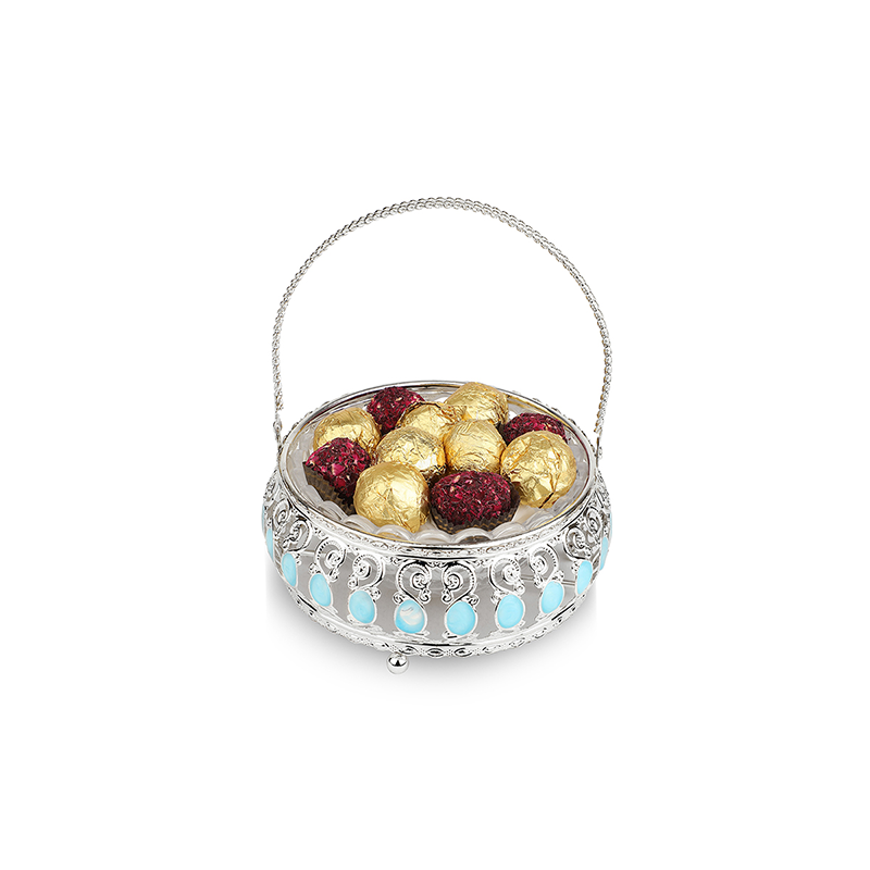 Basket With Sky Blue Enamel
