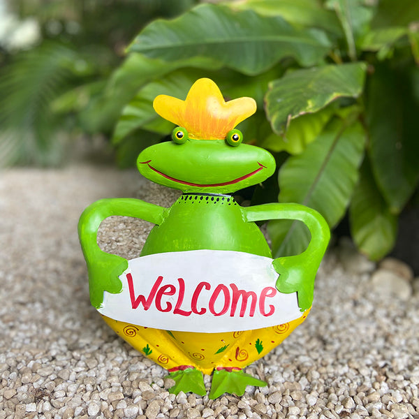 Frog with Welcome Sign