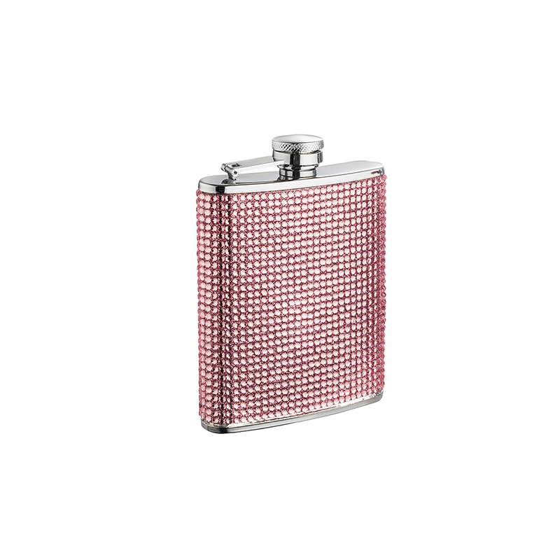 Pink Acrylic Hip Flask Stainless Steel