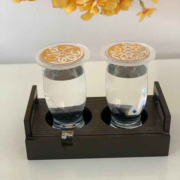 Two Glass Tray with Coaster