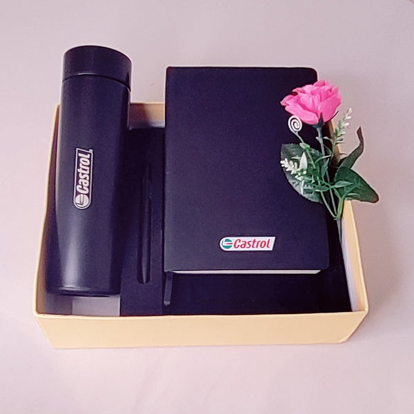 CASTROL Black Notebook + Pen + Temperature Bottle