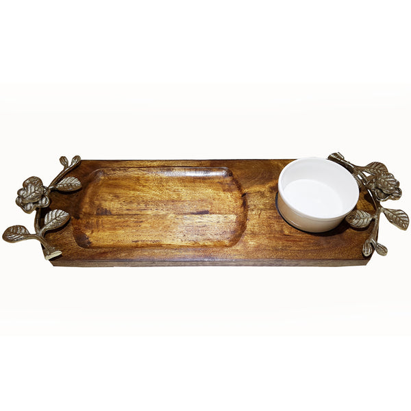 Wooden Platter with Bowl