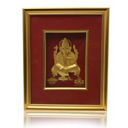 Golden Photo Frame Ganesh Ji