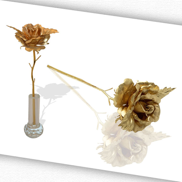 Golden Rose with Stand Large