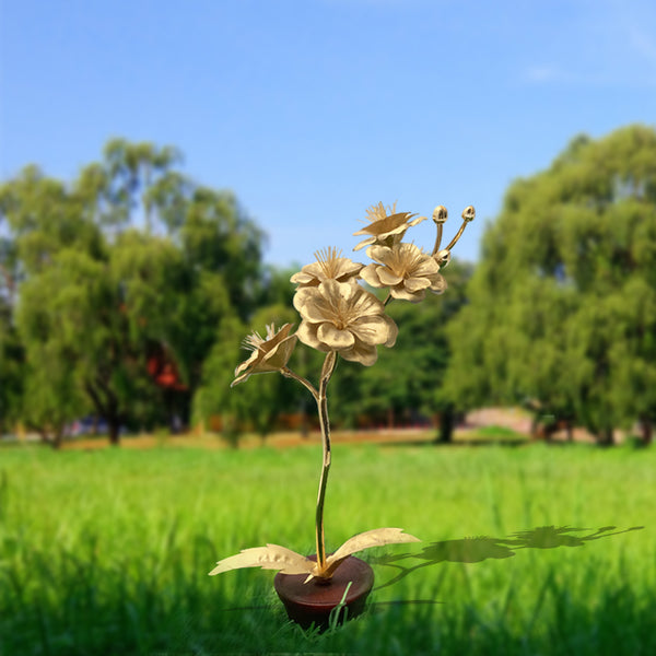 Golden flower with stand