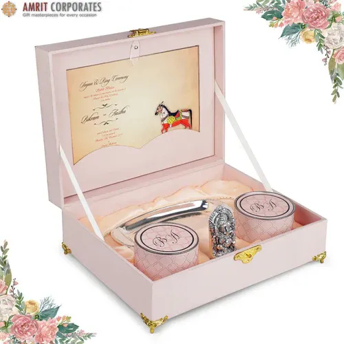 Pink Wedding Box with Ganesha Tray - 1