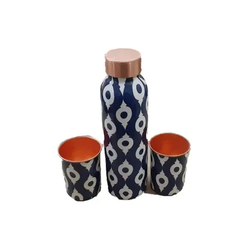 Printed Steel Tumbler & Glass Set