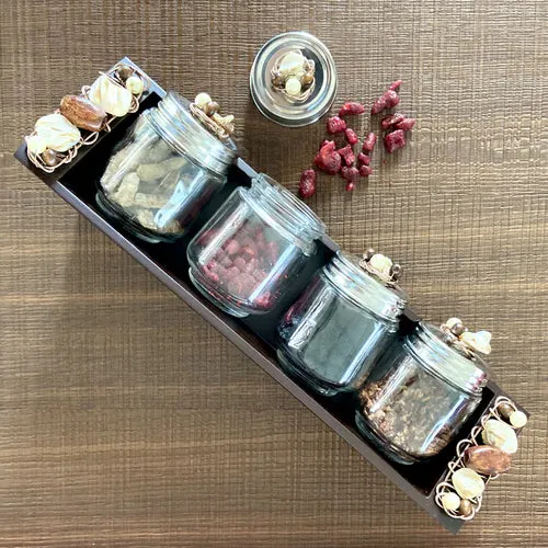 Spice Jar Tray Set with Clock