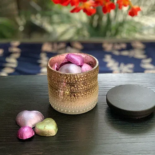 Woven Bowl with Flower Petals - Cane