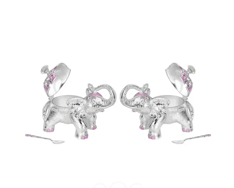 Set Of 2 Elephant Sugar pot