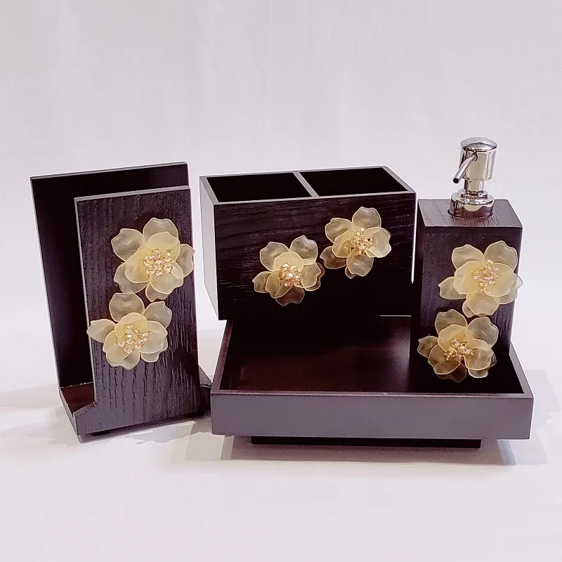 Bathroom Set Flower Set of 4