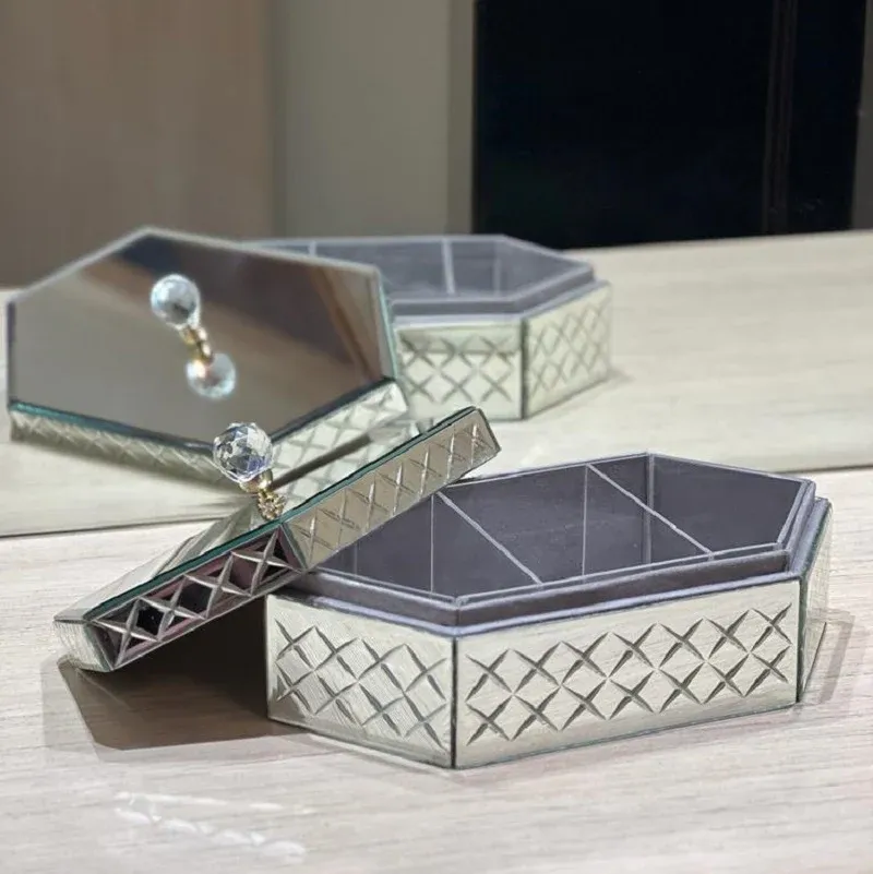 Silver Hexagon GiftBox with Cut Design