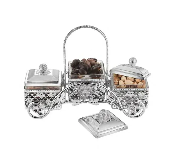3 in 1 Serving Set With Holder Silver