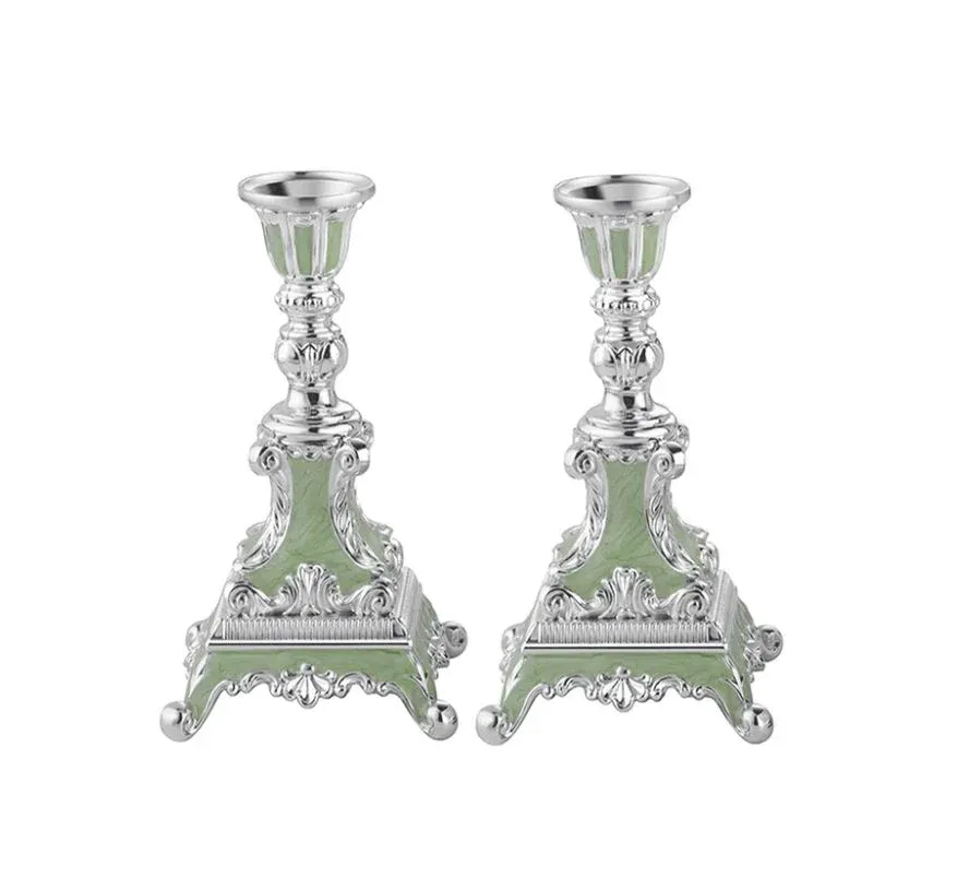 Enamel Candle Stand- Sea Green