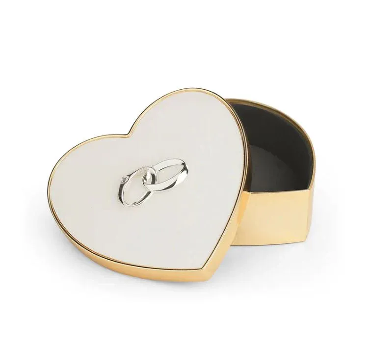Heart Shape Ring Box-Golden