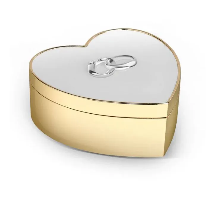 Heart Shape Ring Box-Golden