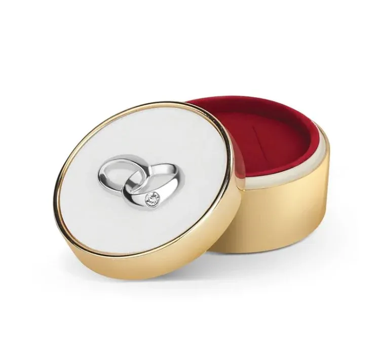 Round Shape Ring Box Golden