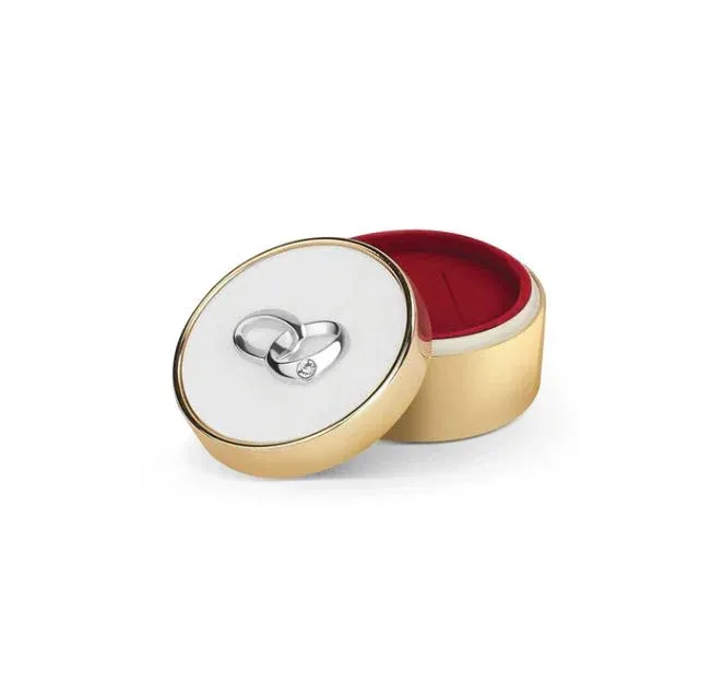 Round Shape Ring Box Golden