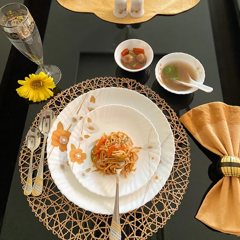 Dinner Set Yellow Flower