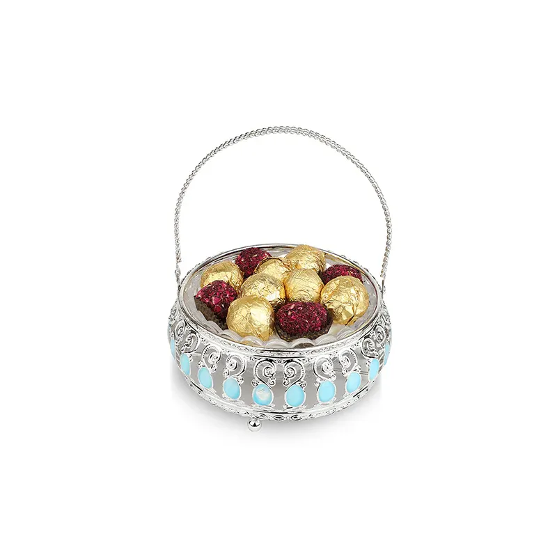 Basket With Sky Blue Enamel