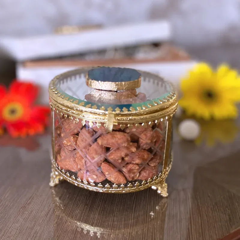 Agate Stone Glass Jwellery Box