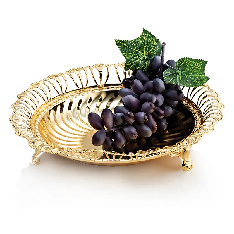 Golden Round Tray