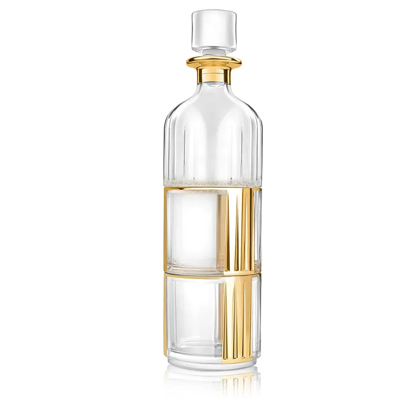 Gold Whiskey Glass Bottle + Decanter