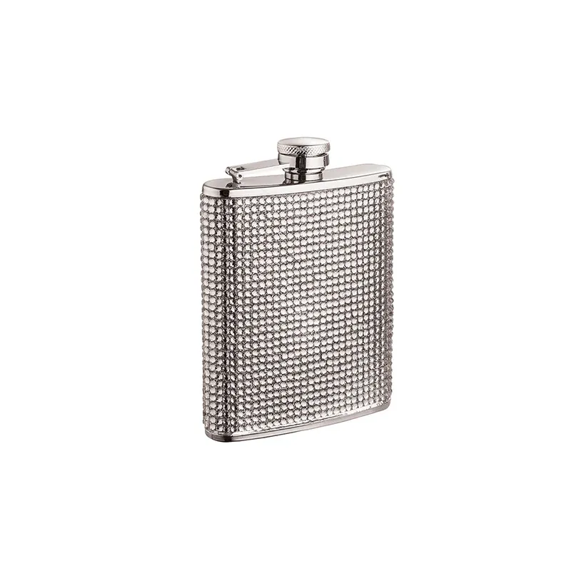 White Acrylic Crystal Hip Flask Stainless Steel