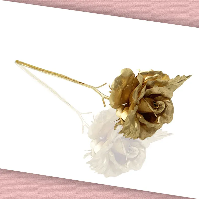 Golden Rose with Stand Large