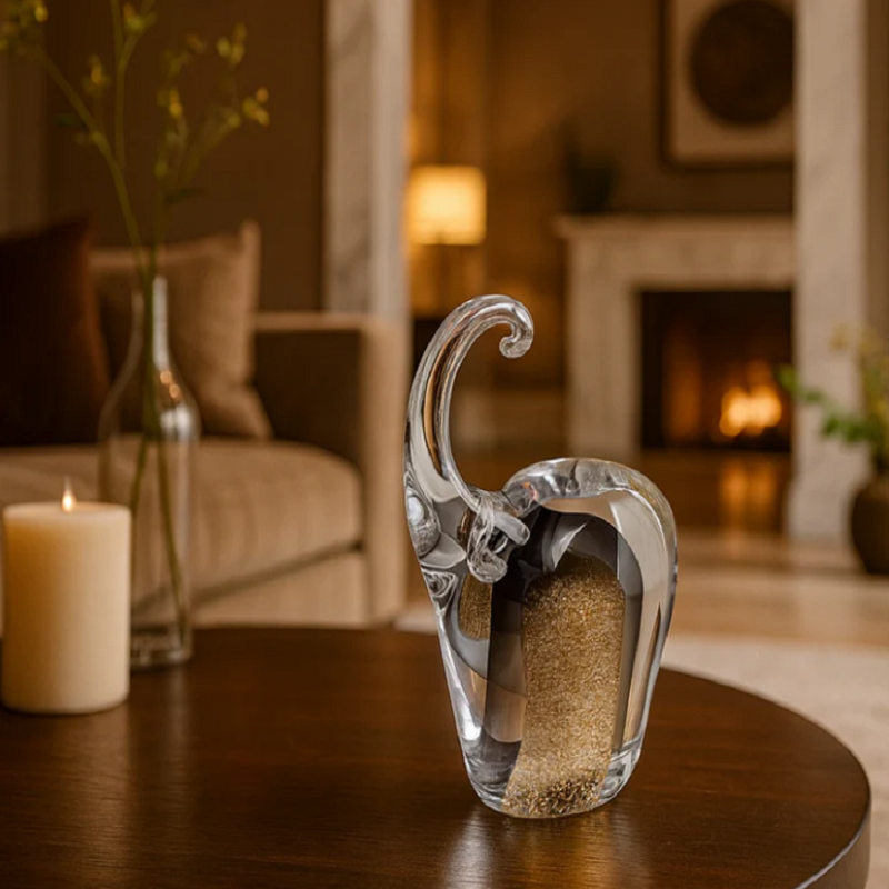 Set of 2 Majestic Crystal trunk Silver