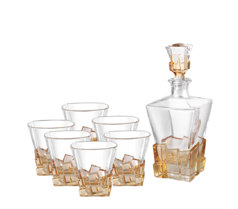 Set of 6 Whisky Glasses with Decanter